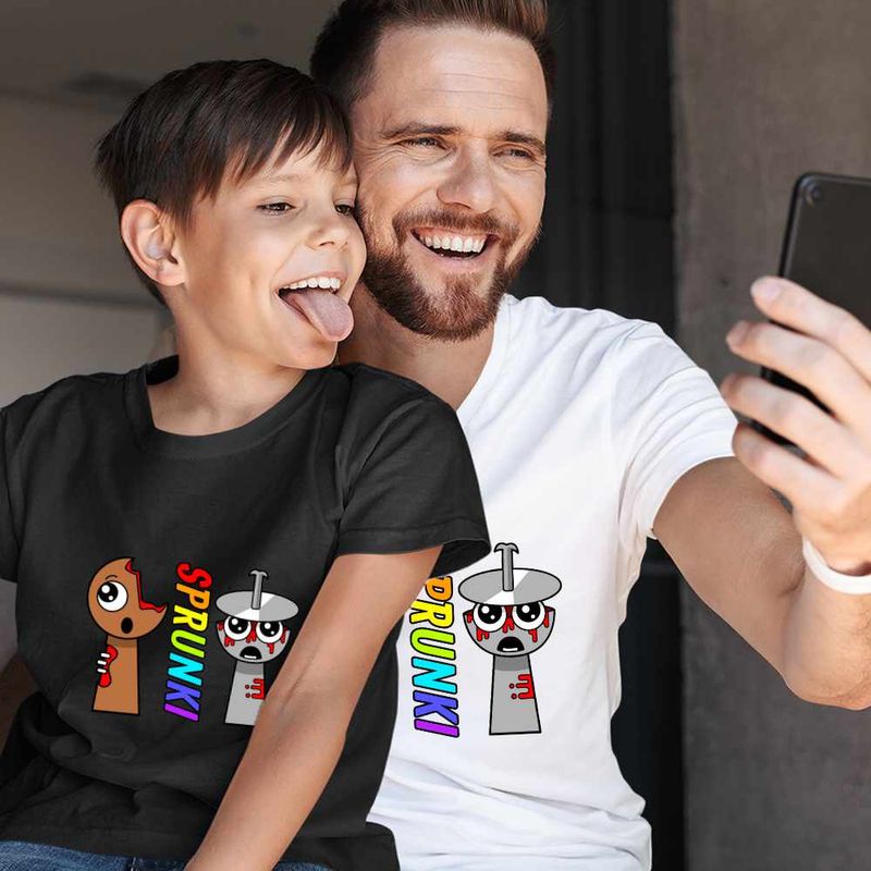 Fashion, accesorii si bijuterii - Copii - Imbracaminte copii - Tricouri copii - Tricou Copii Baieti Sprunki Horror Theme CoolTrend, alb, marime XS Copii - Infinity.ro
