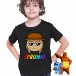 Fashion, accesorii si bijuterii - Copii - Imbracaminte copii - Tricouri copii - Tricou Copii Baieti Sprunki Tunner Hat CoolTrend, negru, marime M Copii - Infinity.ro