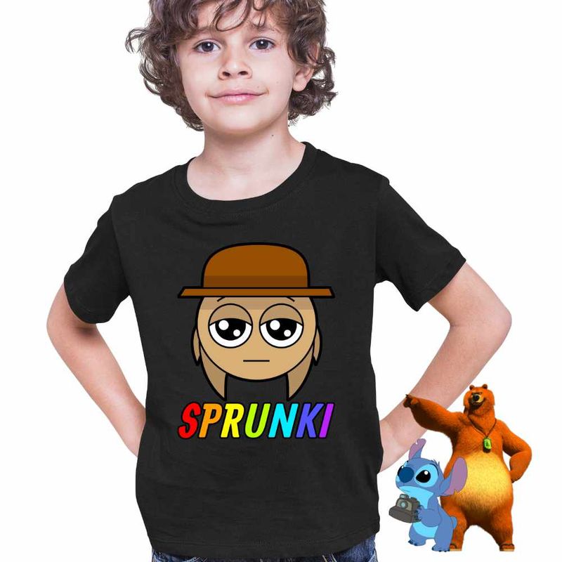 Fashion, accesorii si bijuterii - Copii - Imbracaminte copii - Tricouri copii - Tricou Copii Baieti Sprunki Tunner Hat CoolTrend, negru, marime M Copii - Infinity.ro