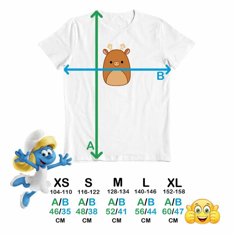 Fashion, accesorii si bijuterii - Copii - Imbracaminte copii - Tricouri copii - Tricou Copii Baieti Squishmallows Cerb Squis CoolTrend, alb, marime XS Copii - Infinity.ro