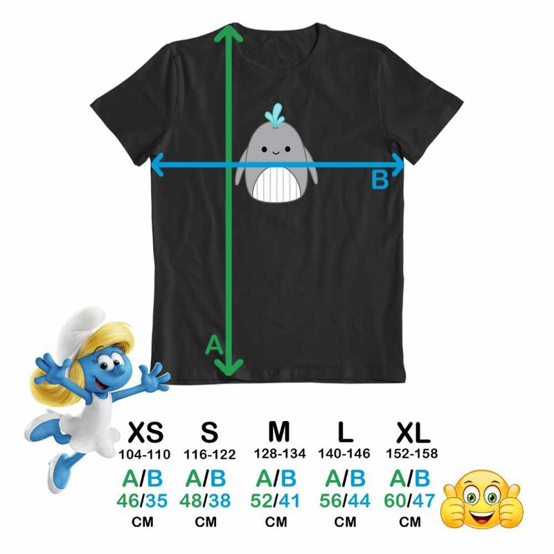 Fashion, accesorii si bijuterii - Copii - Imbracaminte copii - Tricouri copii - Tricou Copii Fete Squishmallows Balena Squis CoolTrend, negru, marime L Copii - Infinity.ro