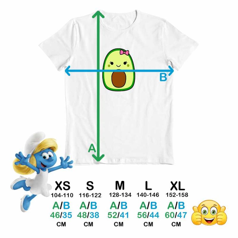 Fashion, accesorii si bijuterii - Copii - Imbracaminte copii - Tricouri copii - Tricou Copii Fete Squish mallows Avocado CoolTrend, alb, marime XS Copii - Infinity.ro