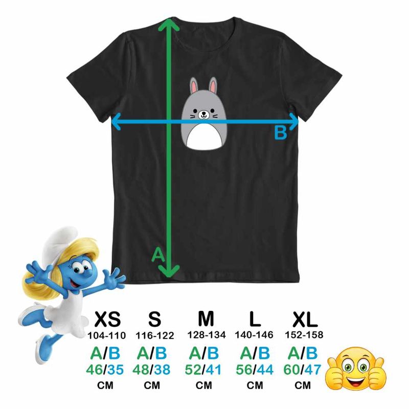 Fashion, accesorii si bijuterii - Copii - Imbracaminte copii - Tricouri copii - Tricou Copii Fete Squishmallow Iepure CoolTrend, negru, marime M Copii - Infinity.ro