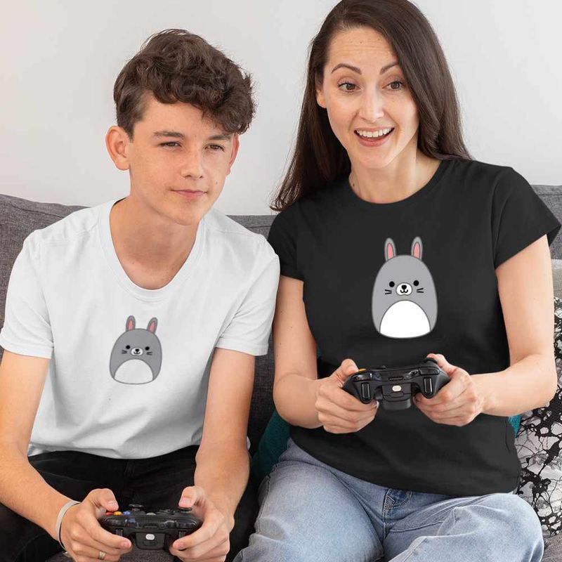 Fashion, accesorii si bijuterii - Copii - Imbracaminte copii - Tricouri copii - Tricou Copii Baieti Squishmallow Iepure CoolTrend, negru, marime M Copii - Infinity.ro