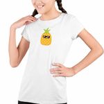 Fashion, accesorii si bijuterii - Copii - Imbracaminte copii - Tricouri copii - Tricou Copii Fete Squishmallows Ananas Squish CoolTrend, alb, marime S Copii - Infinity.ro