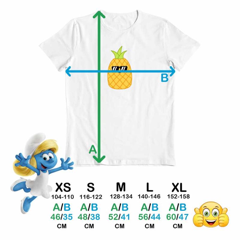 Fashion, accesorii si bijuterii - Copii - Imbracaminte copii - Tricouri copii - Tricou Copii Fete Squishmallows Ananas Squish CoolTrend, alb, marime S Copii - Infinity.ro