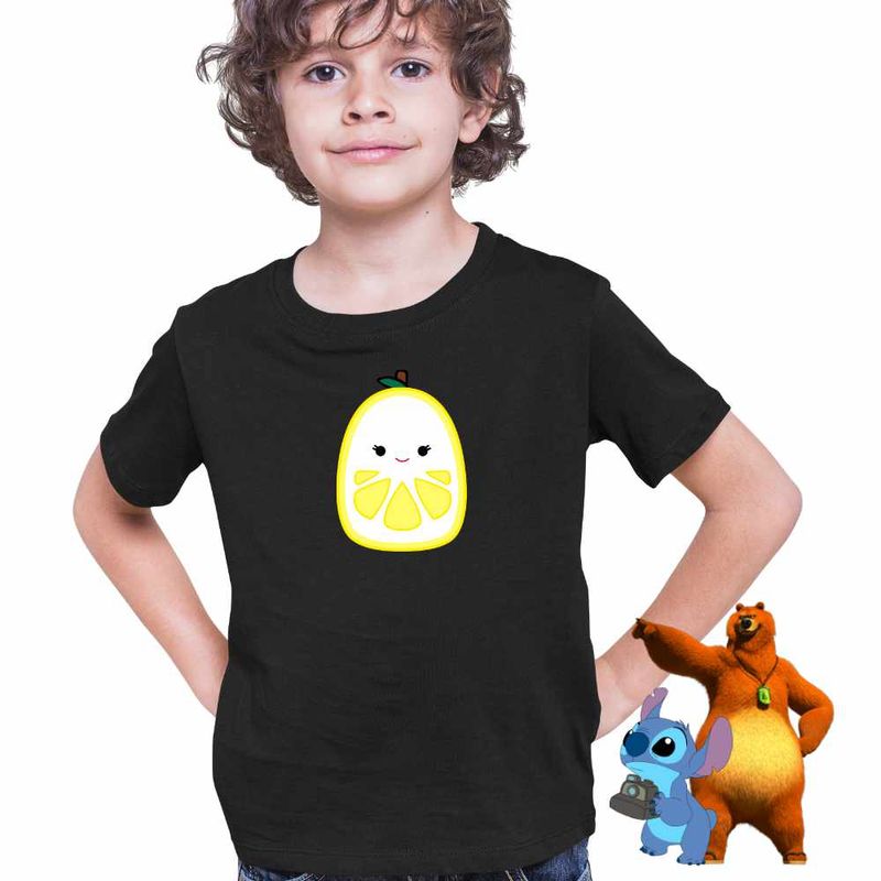 Fashion, accesorii si bijuterii - Copii - Imbracaminte copii - Tricouri copii - Tricou Copii Baieti Squishmallows Lamaie CoolTrend, negru, marime XS Copii - Infinity.ro