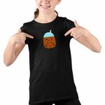 Fashion, accesorii si bijuterii - Copii - Imbracaminte copii - Tricouri copii - Tricou Copii Fete Squish mallows Cafea CoolTrend, negru, marime XS Copii - Infinity.ro