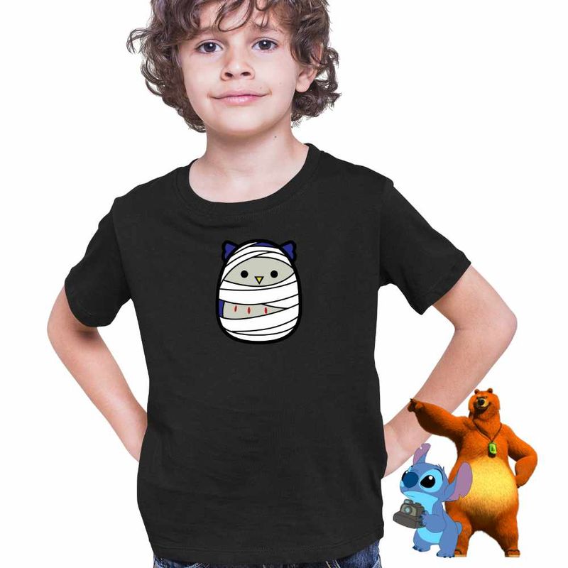 Fashion, accesorii si bijuterii - Copii - Imbracaminte copii - Tricouri copii - Tricou Copii Baieti Squishmallows Mumie Egipt CoolTrend, negru, marime S Copii - Infinity.ro