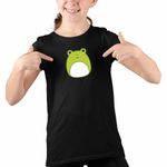 Fashion, accesorii si bijuterii - Copii - Imbracaminte copii - Tricouri copii - Tricou Copii Fete Squish mallows Broscuta Broasca CoolTrend, negru, marime XS Copii - Infinity.ro