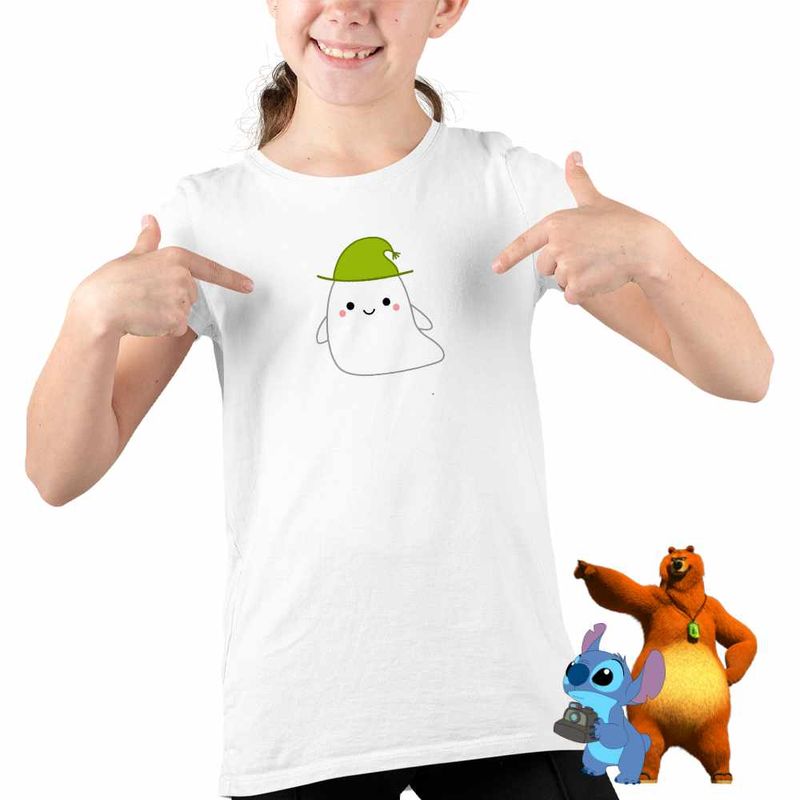Fashion, accesorii si bijuterii - Copii - Imbracaminte copii - Tricouri copii - Tricou Copii Fete Squishmallows Fantoma Halloween CoolTrend, alb, marime S Copii - Infinity.ro