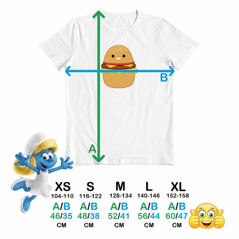 Fashion, accesorii si bijuterii - Copii - Imbracaminte copii - Tricouri copii - Tricou Copii Baieti Squishmallows Hamburger CoolTrend, alb, marime S Copii - Infinity.ro