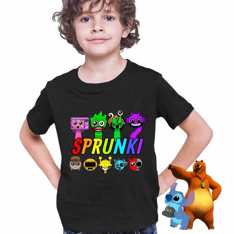 Fashion, accesorii si bijuterii - Copii - Imbracaminte copii - Tricouri copii - Tricou Copii Baieti Sprunki Horror Music Game CoolTrend, negru, marime XL Copii - Infinity.ro