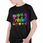 Fashion, accesorii si bijuterii - Copii - Imbracaminte copii - Tricouri copii - Tricou Copii Baieti Sprunki Horror Music Game CoolTrend, negru, marime XL Copii - Infinity.ro