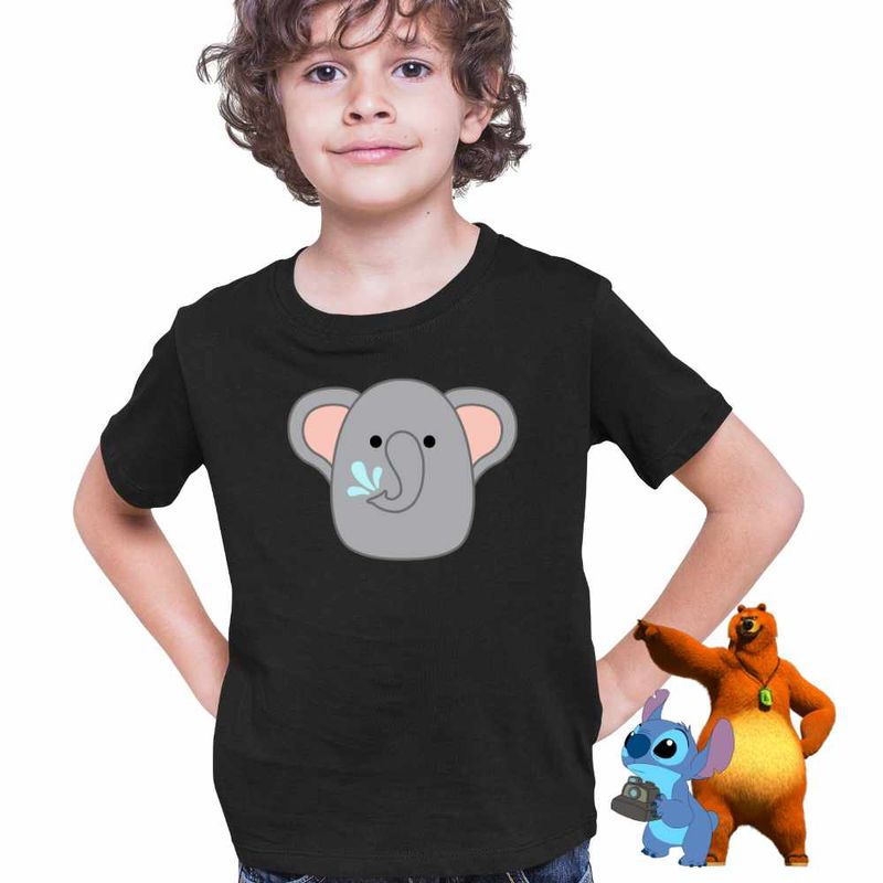 Fashion, accesorii si bijuterii - Copii - Imbracaminte copii - Tricouri copii - Tricou Copii Baieti Squishmallows Elefant Africa CoolTrend, negru, marime L Copii - Infinity.ro