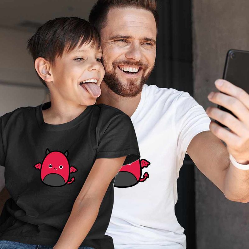 Fashion, accesorii si bijuterii - Copii - Imbracaminte copii - Tricouri copii - Tricou Copii Baieti Squish mallows Diavol Horror CoolTrend, alb, marime XS Copii - Infinity.ro
