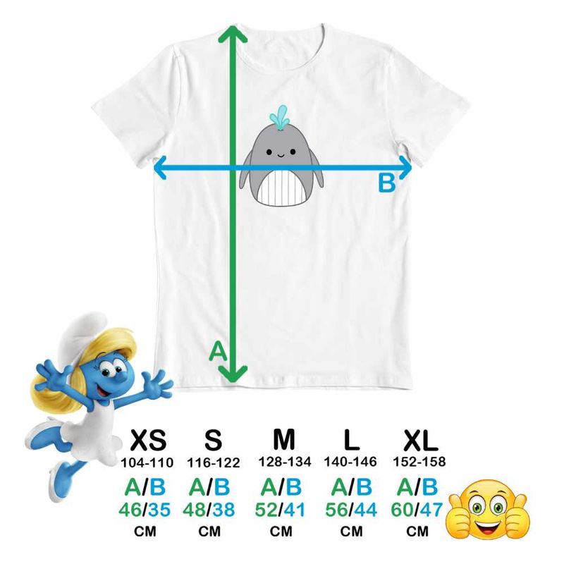 Fashion, accesorii si bijuterii - Copii - Imbracaminte copii - Tricouri copii - Tricou Copii Baieti Squishmallows Balena Squis CoolTrend, alb, marime M Copii - Infinity.ro
