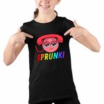 Fashion, accesorii si bijuterii - Copii - Imbracaminte copii - Tricouri copii - Tricou Copii Fete Sprunki Music Tele Beat CoolTrend, negru, marime XL Copii - Infinity.ro