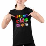 Fashion, accesorii si bijuterii - Copii - Imbracaminte copii - Tricouri copii - Tricou Copii Fete Sprunki Horror Beats CoolTrend, negru, marime L Copii - Infinity.ro