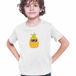 Fashion, accesorii si bijuterii - Copii - Imbracaminte copii - Tricouri copii - Tricou Copii Baieti Squishmallows Ananas Squish CoolTrend, alb, marime M Copii - Infinity.ro