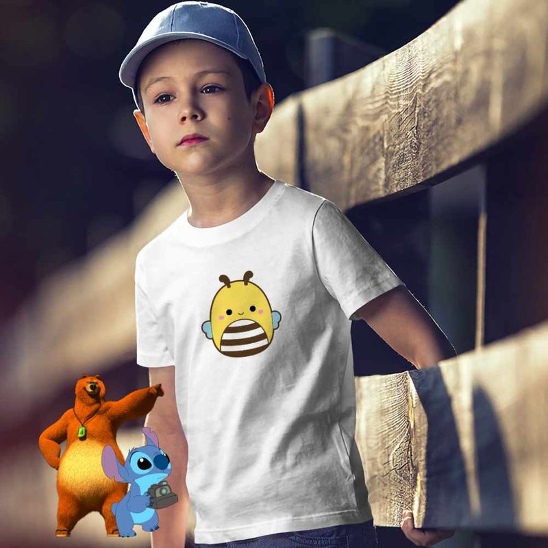 Fashion, accesorii si bijuterii - Copii - Imbracaminte copii - Tricouri copii - Tricou Copii Baieti Squishmallows Albina Squish CoolTrend, alb, marime M Copii - Infinity.ro