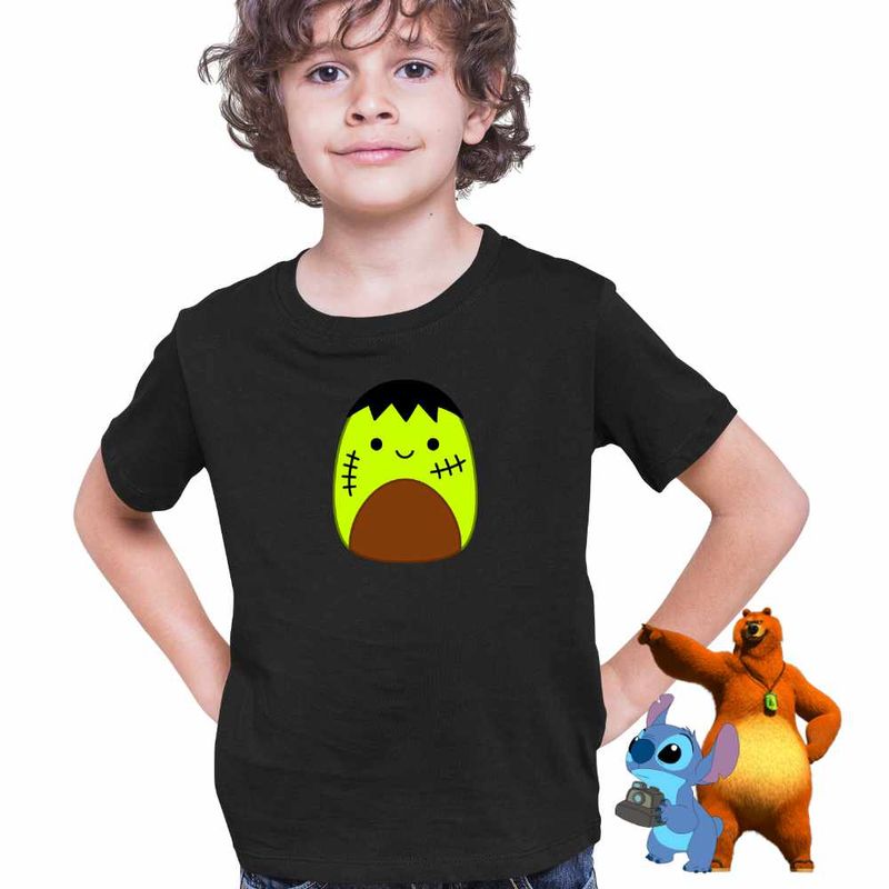 Fashion, accesorii si bijuterii - Copii - Imbracaminte copii - Tricouri copii - Tricou Copii Baieti Squishmallows Frankenstein CoolTrend, negru, marime L Copii - Infinity.ro