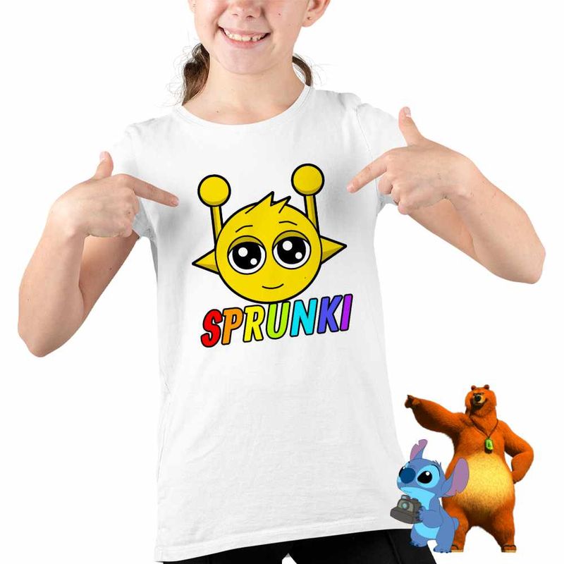Fashion, accesorii si bijuterii - Copii - Imbracaminte copii - Tricouri copii - Tricou Copii Fete Sprunki Music Game Simon CoolTrend, alb, marime M Copii - Infinity.ro