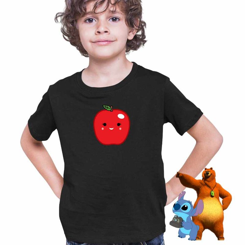 Fashion, accesorii si bijuterii - Copii - Imbracaminte copii - Tricouri copii - Tricou Copii Baieti Squishmallows Mar Fruct CoolTrend, negru, marime XS Copii - Infinity.ro