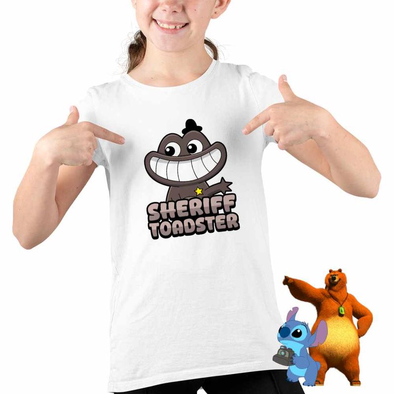 Fashion, accesorii si bijuterii - Copii - Imbracaminte copii - Tricouri copii - Tricou Copii Fete Banban Sheriff Toadster Gradinita CoolTrend, alb, marime M Copii - Infinity.ro