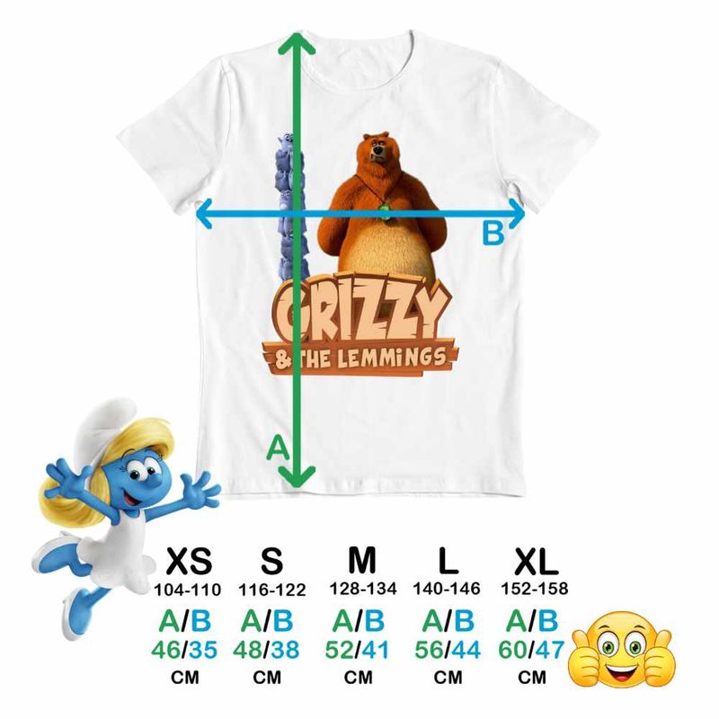Fashion, accesorii si bijuterii - Copii - Imbracaminte copii - Tricouri copii - Tricou Copii Baieti Ursu Grizzy si lemingii CoolTrend, alb, marime XS Copii - Infinity.ro