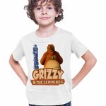 Fashion, accesorii si bijuterii - Copii - Imbracaminte copii - Tricouri copii - Tricou Copii Baieti Ursu Grizzy si lemingii CoolTrend, alb, marime XS Copii - Infinity.ro