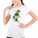 Fashion, accesorii si bijuterii - Copii - Imbracaminte copii - Tricouri copii - Tricou Copii Fete Geronimo Stilton Desene Animate Ziarist CoolTrend, alb, marime M Copii - Infinity.ro