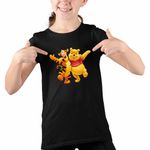 Fashion, accesorii si bijuterii - Copii - Imbracaminte copii - Tricouri copii - Tricou Copii Fete Winnie the Pooh Tigger Tigrut CoolTrend, negru, marime XL Copii - Infinity.ro