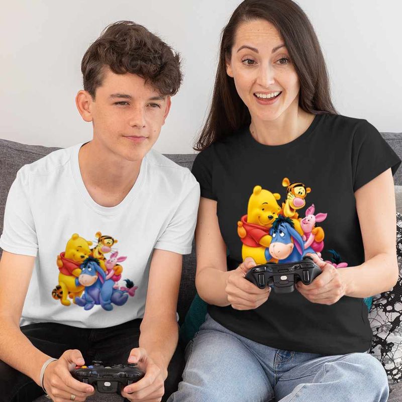 Fashion, accesorii si bijuterii - Copii - Imbracaminte copii - Tricouri copii - Tricou Copii Baieti Ursuletul Winnie the Pooh Familie Puh CoolTrend, negru, marime M Copii - Infinity.ro