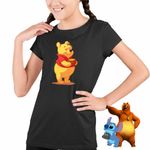 Fashion, accesorii si bijuterii - Copii - Imbracaminte copii - Tricouri copii - Tricou Copii Fete Winnie the Pooh CoolTrend, negru, marime L Copii - Infinity.ro