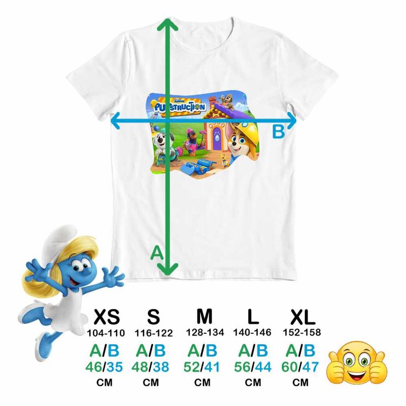 Fashion, accesorii si bijuterii - Copii - Imbracaminte copii - Tricouri copii - Tricou Copii Fete Pupstruction Action Catelusi Constructori CoolTrend, alb, marime XL Copii - Infinity.ro