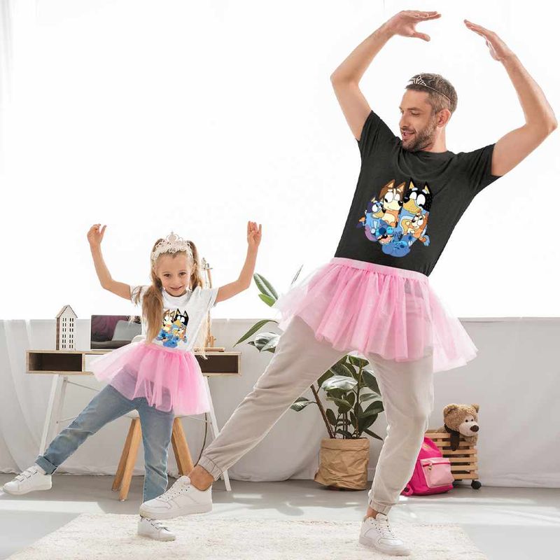 Fashion, accesorii si bijuterii - Copii - Imbracaminte copii - Tricouri copii - Tricou Copii Fete Bluey Family Stitch Stich Bingo CoolTrend, negru, marime S Copii - Infinity.ro