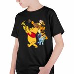 Fashion, accesorii si bijuterii - Copii - Imbracaminte copii - Tricouri copii - Tricou Copii Baieti Winnie the Pooh Bluey Blue Vioara Trompeta CoolTrend, negru, marime M Copii - Infinity.ro