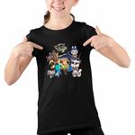 Fashion, accesorii si bijuterii - Copii - Imbracaminte copii - Tricouri copii - Tricou Copii Fete Talking Tom Tralalero Minecraft Labubu Batman CoolTrend, negru, marime L Copii - Infinity.ro