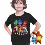Fashion, accesorii si bijuterii - Copii - Imbracaminte copii - Tricouri copii - Tricou Copii Baieti PJ Masks Roblox Minecraft CoolTrend, negru, marime XL Copii - Infinity.ro