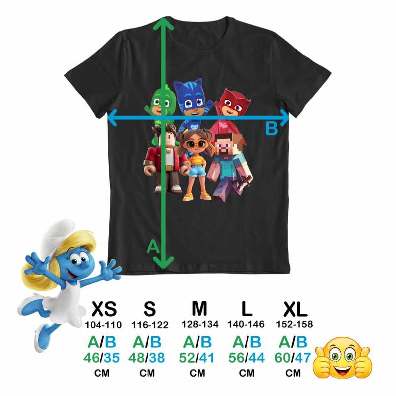 Fashion, accesorii si bijuterii - Copii - Imbracaminte copii - Tricouri copii - Tricou Copii Baieti PJ Masks Roblox Minecraft CoolTrend, negru, marime XL Copii - Infinity.ro