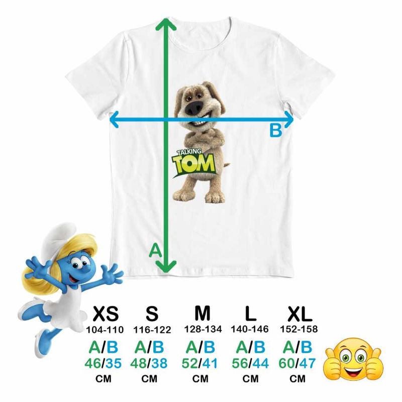Fashion, accesorii si bijuterii - Copii - Imbracaminte copii - Tricouri copii - Tricou Copii Fete Ben Talking Tom CoolTrend, alb, marime XS Copii - Infinity.ro