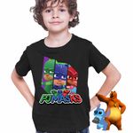 Fashion, accesorii si bijuterii - Copii - Imbracaminte copii - Tricouri copii - Tricou Copii Baieti Eroi in Pijamale PJ Masks Team CoolTrend, negru, marime L Copii - Infinity.ro