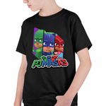 Fashion, accesorii si bijuterii - Copii - Imbracaminte copii - Tricouri copii - Tricou Copii Baieti Eroi in Pijamale PJ Masks Team CoolTrend, negru, marime L Copii - Infinity.ro