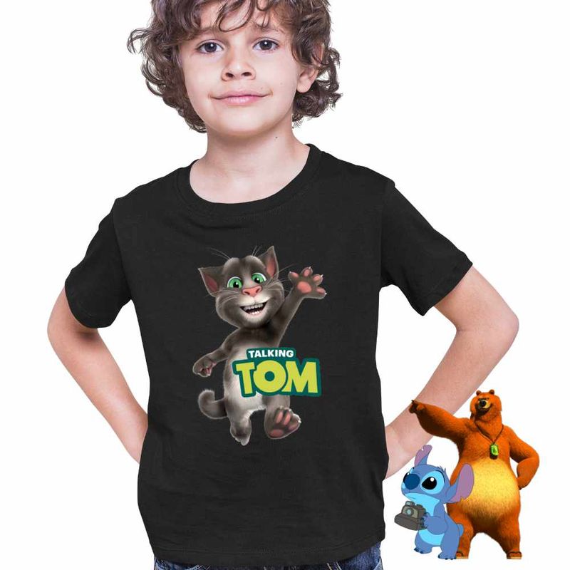Fashion, accesorii si bijuterii - Copii - Imbracaminte copii - Tricouri copii - Tricou Copii Baieti Talking Tom CoolTrend, negru, marime L Copii - Infinity.ro