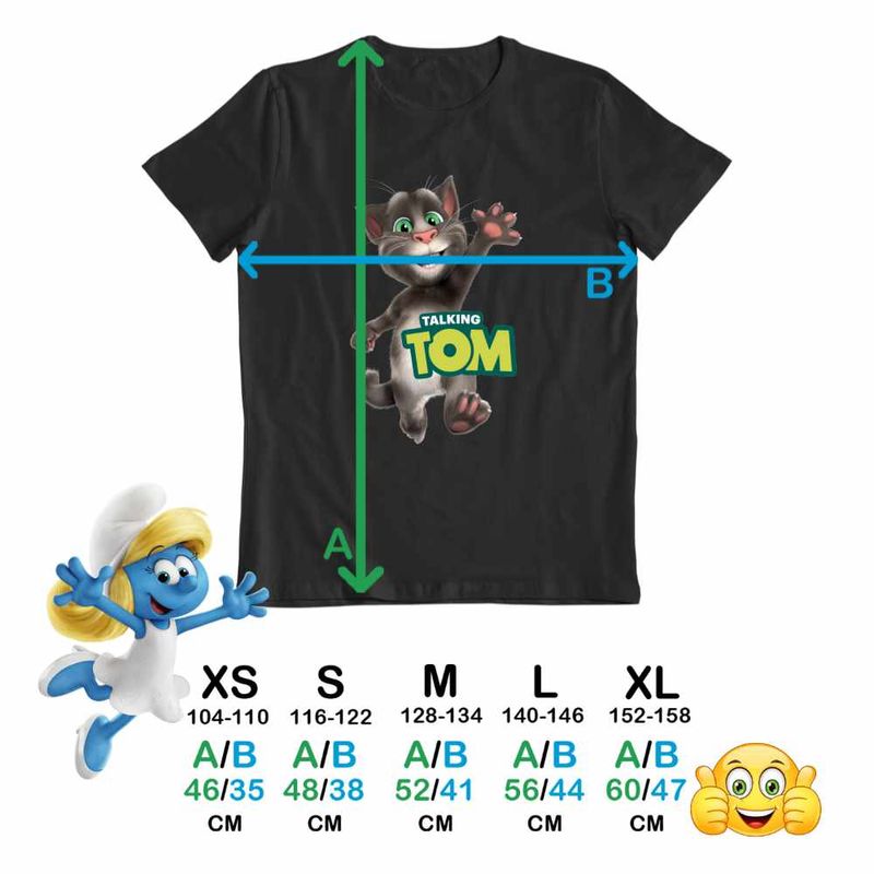 Fashion, accesorii si bijuterii - Copii - Imbracaminte copii - Tricouri copii - Tricou Copii Baieti Talking Tom CoolTrend, negru, marime L Copii - Infinity.ro