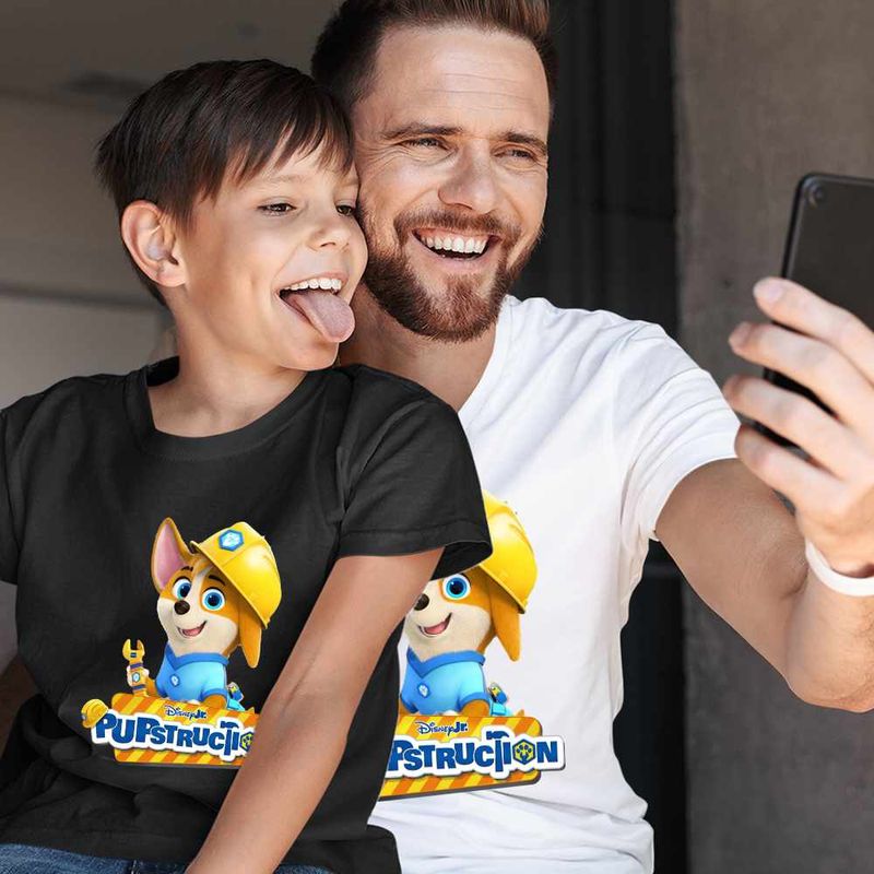 Fashion, accesorii si bijuterii - Copii - Imbracaminte copii - Tricouri copii - Tricou Copii Baieti Pupstruction Phinny Catelusi Constructori CoolTrend, alb, marime XL Copii - Infinity.ro