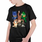 Fashion, accesorii si bijuterii - Copii - Imbracaminte copii - Tricouri copii - Tricou Copii Baieti Curiosul George Eroi Pijama Bingo Tom CoolTrend, negru, marime XL Copii - Infinity.ro