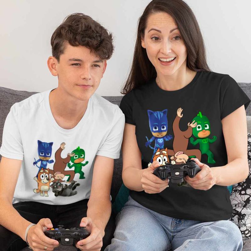 Fashion, accesorii si bijuterii - Copii - Imbracaminte copii - Tricouri copii - Tricou Copii Baieti Curiosul George Eroi Pijama Bingo Tom CoolTrend, negru, marime XL Copii - Infinity.ro