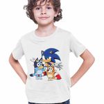 Fashion, accesorii si bijuterii - Copii - Imbracaminte copii - Tricouri copii - Tricou Copii Baieti Sonic Blue Bingo Bluey CoolTrend, alb, marime M Copii - Infinity.ro